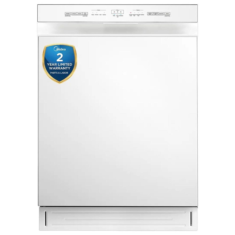 Midea 24" Front Control 2-Rack Hybrid Tub Dishwasher in White, , large