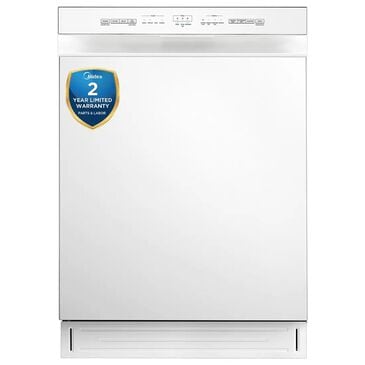 Midea 24" Front Control 2-Rack Hybrid Tub Dishwasher in White, , large