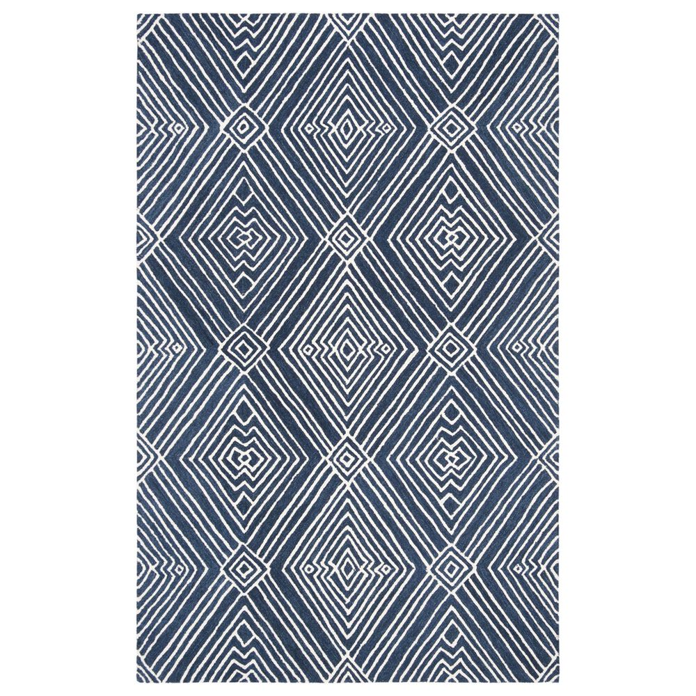 Safavieh Micro-Loop MLP608N 5" x 8" Navy and Ivory Area Rug, , large