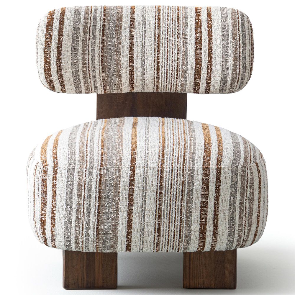 Furniture of America Carson Accent Chair in Malted Linen Stripe, , large