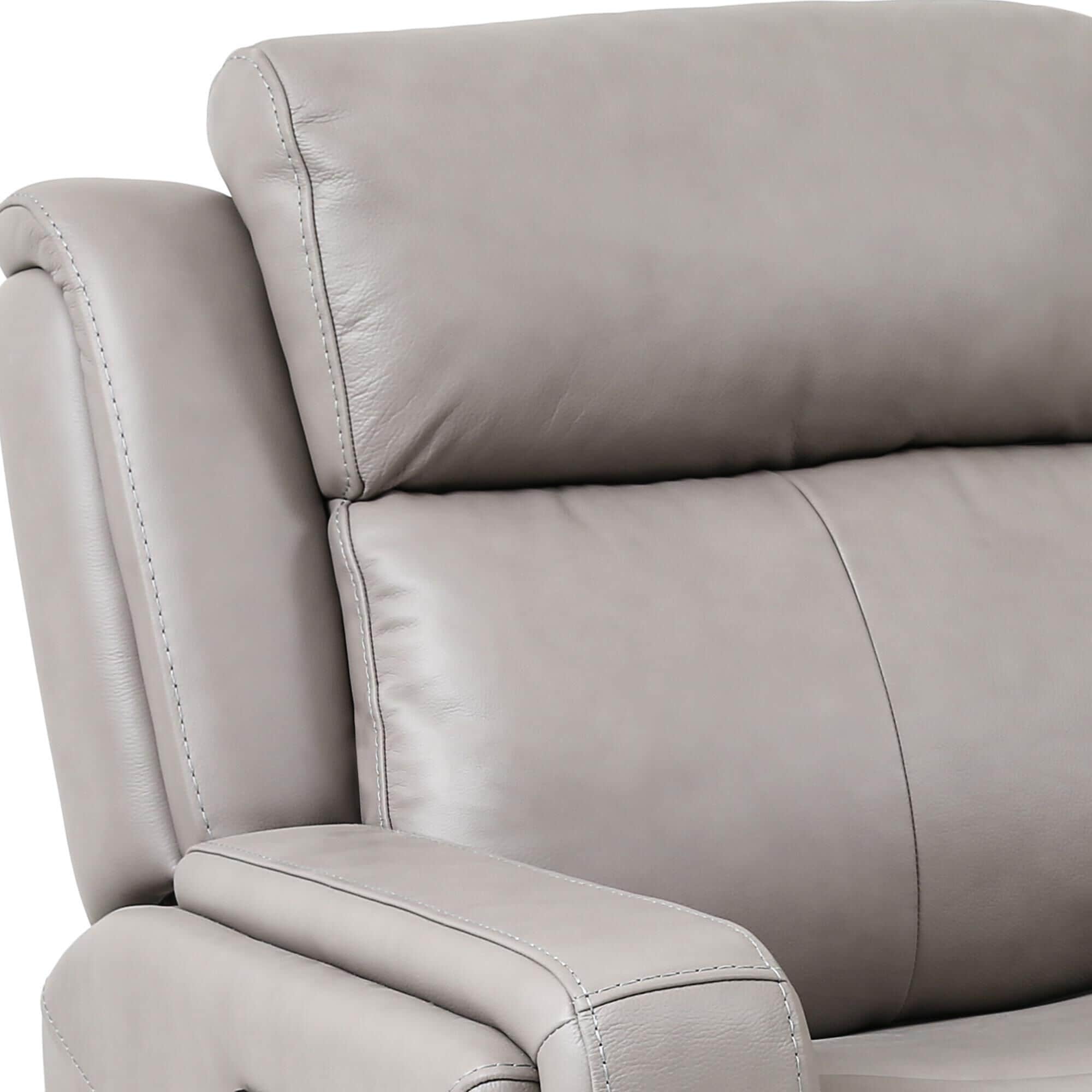 Light gray online leather recliner