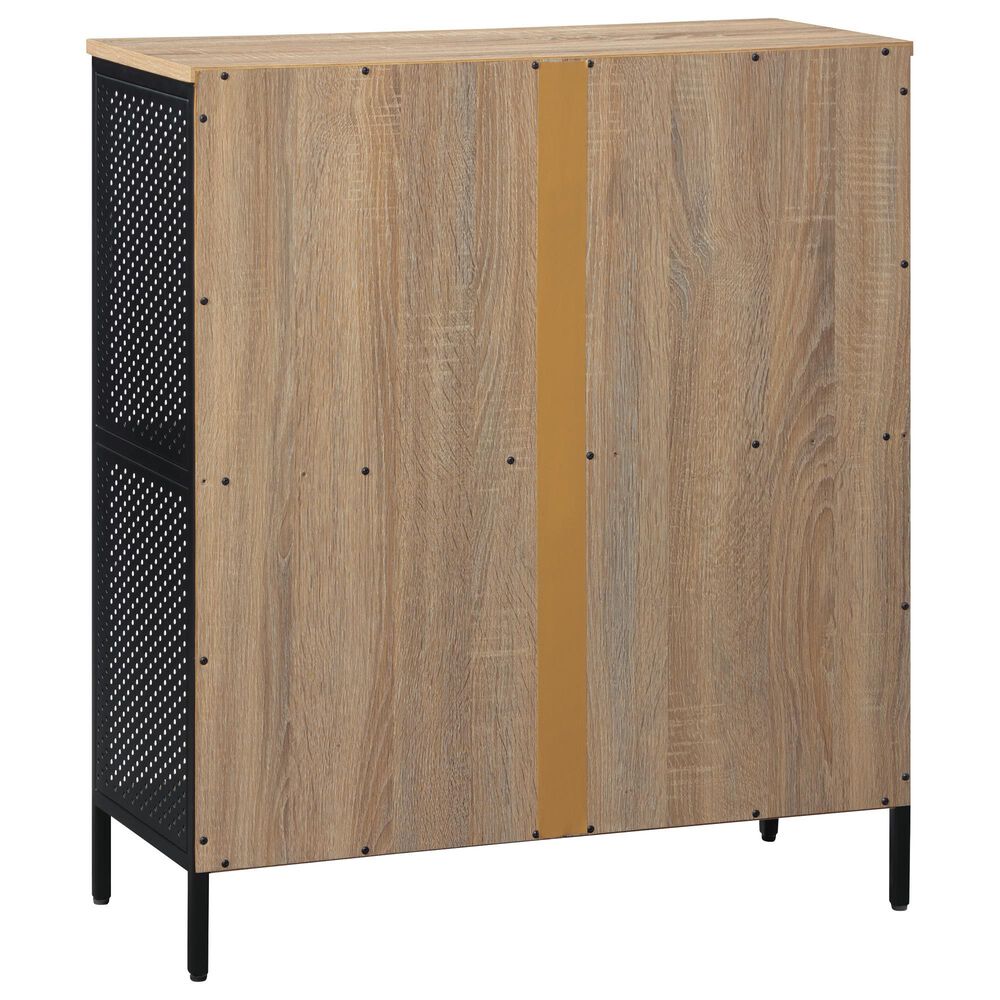 OSP Home Ace 2-Piece Desk with Hutch and Bookcase in River Oak and Black, , large