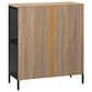 OSP Home Ace 2-Piece Desk with Hutch and Bookcase in River Oak and Black, , large