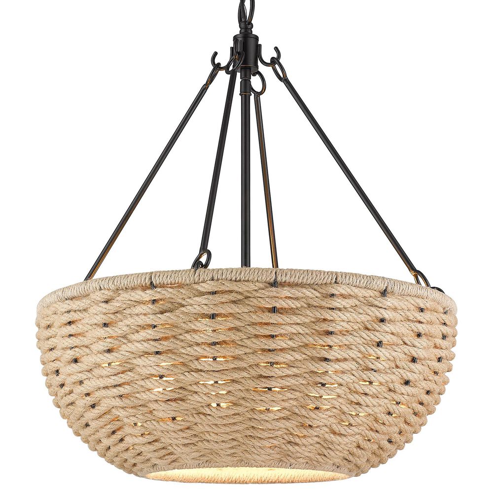 Golden Lighting Hathaway 4-Light Pendant in Matte Black, , large