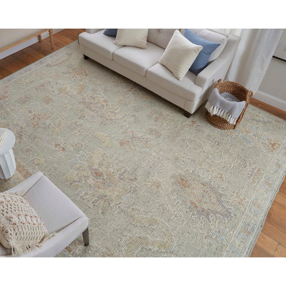 Feizy Grafton 5&#39;6&quot; x 8&#39;6&quot; Gray and Green Area Rug, , large