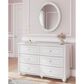 Ashley Kozlani 6-Drawer Dresser and Mirror in White, , large