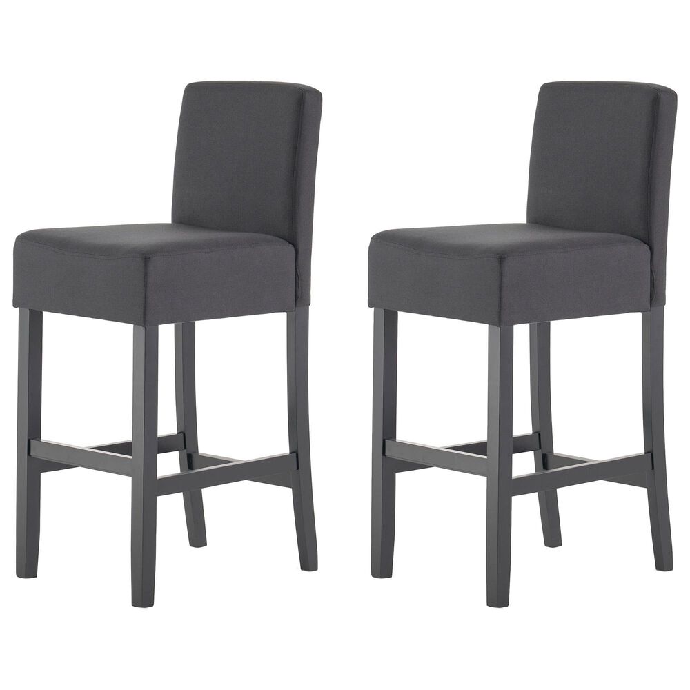 Noble House Portman 30" Bar Stool in Dark Charcoal (Set of 2), , large