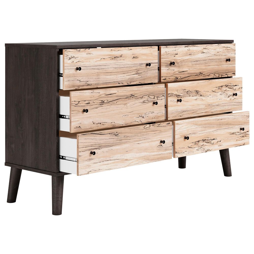 Ashley Piperton 6-Drawer Dresser in Brown and Dark Charcoal, , large