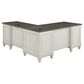 Wycliff Bay Hartford 4-Piece L-Shaped Desk with Bookcase and Lateral File Set in Antique White and Gray, , large