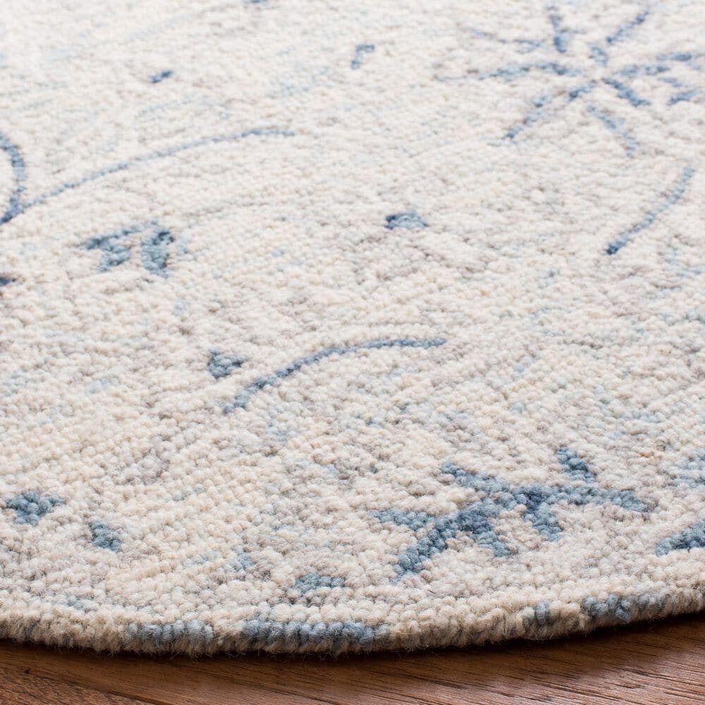 Safavieh Micro-Loop MLP506M 3&#39; Round Light Blue and Ivory Area Rug, , large