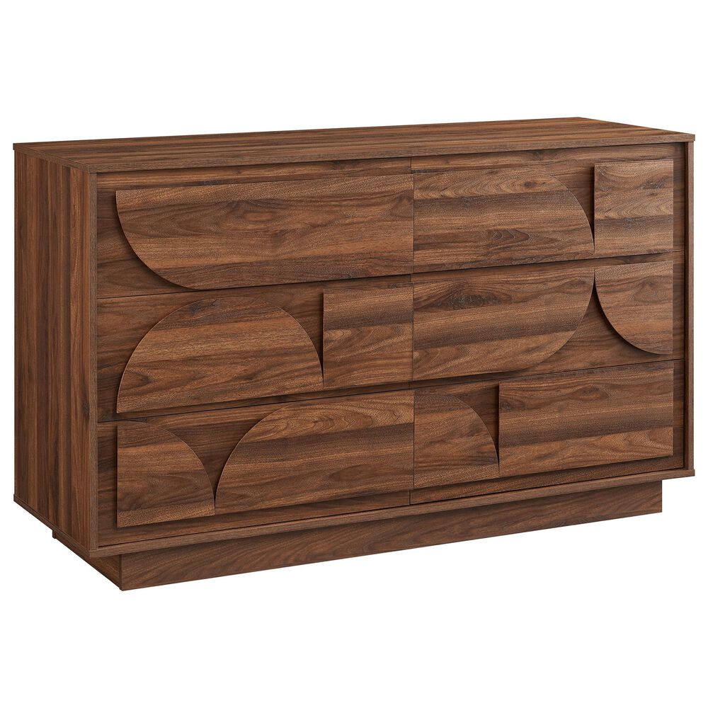 Modway Bulwark 6-Drawer Dresser in Walnut, , large