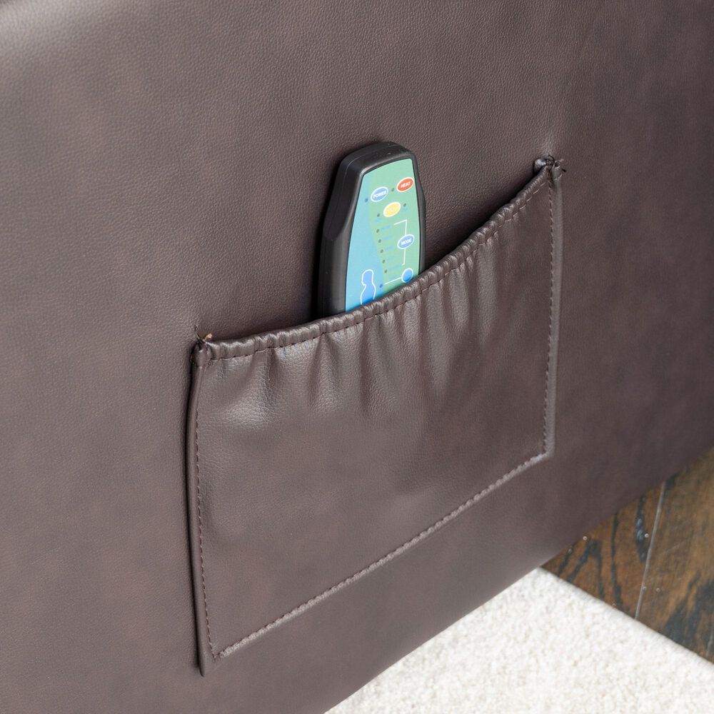 Linon Home Decor Peoria Power Lift Recliner in Chocolate, , large