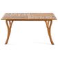 Hearth and Haven Outdoor 59 Inch Rectangular Solid Wood Table Dining Table in Teak, , large