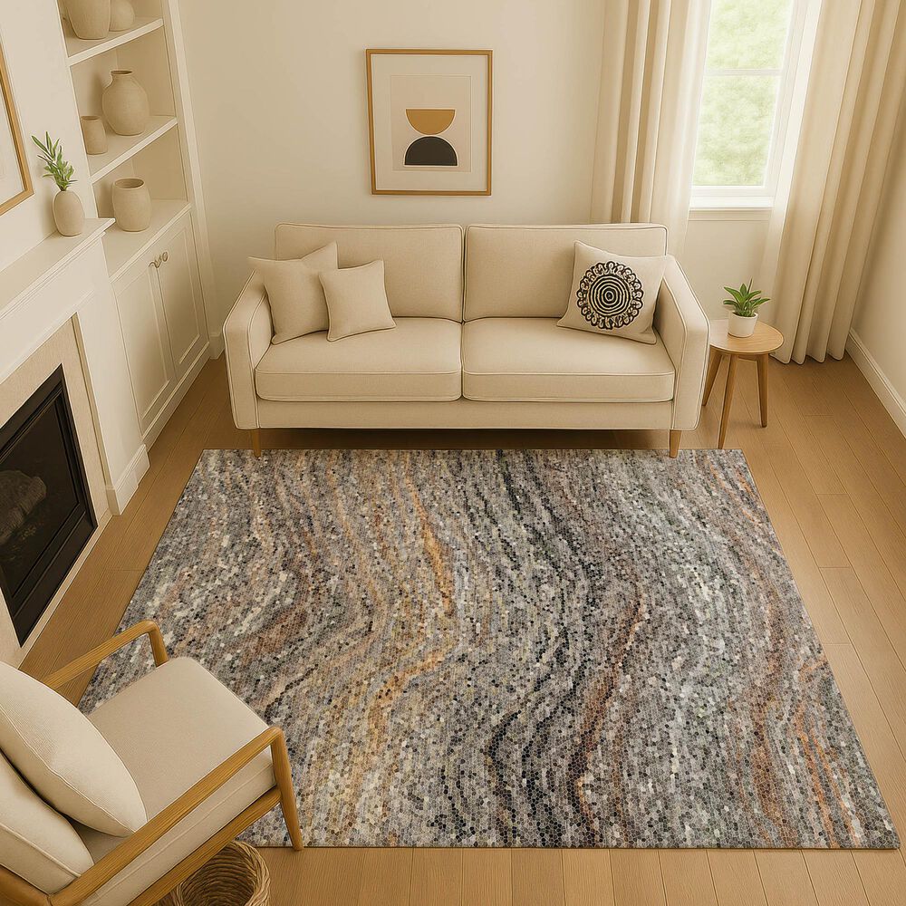 Dalyn Rug Company Lumara LM3 Pewter 3' x 5' Area Rug, , large