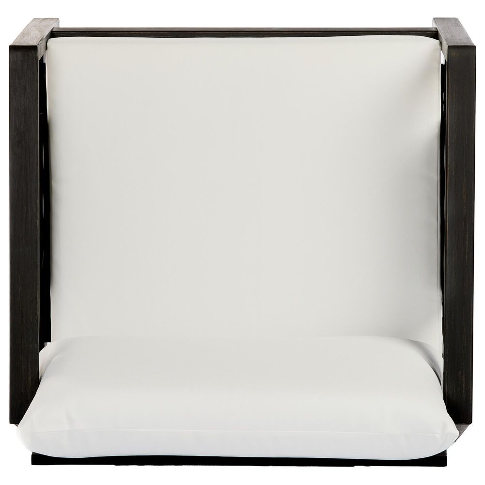 HOMLUX Outdoor Club Chair with Black Textilene Accents in White, , large
