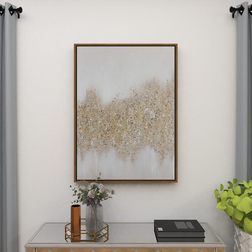 CosmoLiving by Cosmopolitan 40&quot; x 30&quot; Abstract Wall Art in Silver, White, Gold and Gray, , large