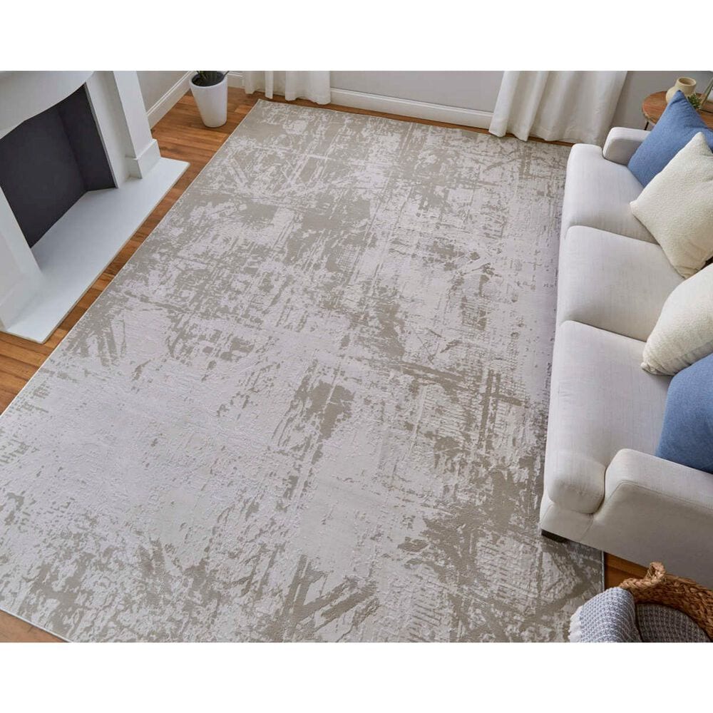 Feizy Prasad Ivory and Beige 8' x 11' Area Rug, , large