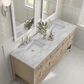 James Martin Vanities Breckenridge 72" Double Bathroom Vanity in Whitewashed Oak with 3 cm Eternal Jasmine Pearl Silestone Top, Rectangular Sinks and FreePower Wireless Charger, , large