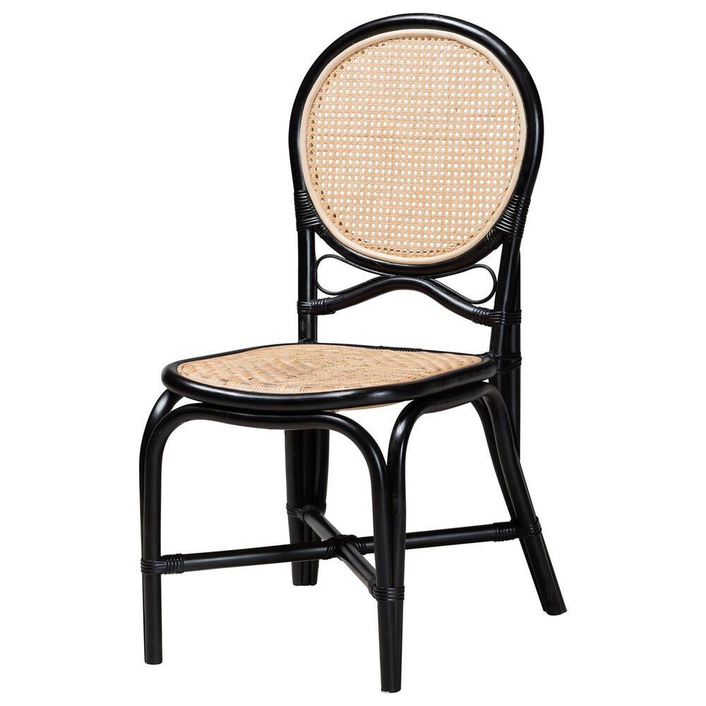 Baxton Studio Ayana Side Chair in Natural Brown and Black, , large