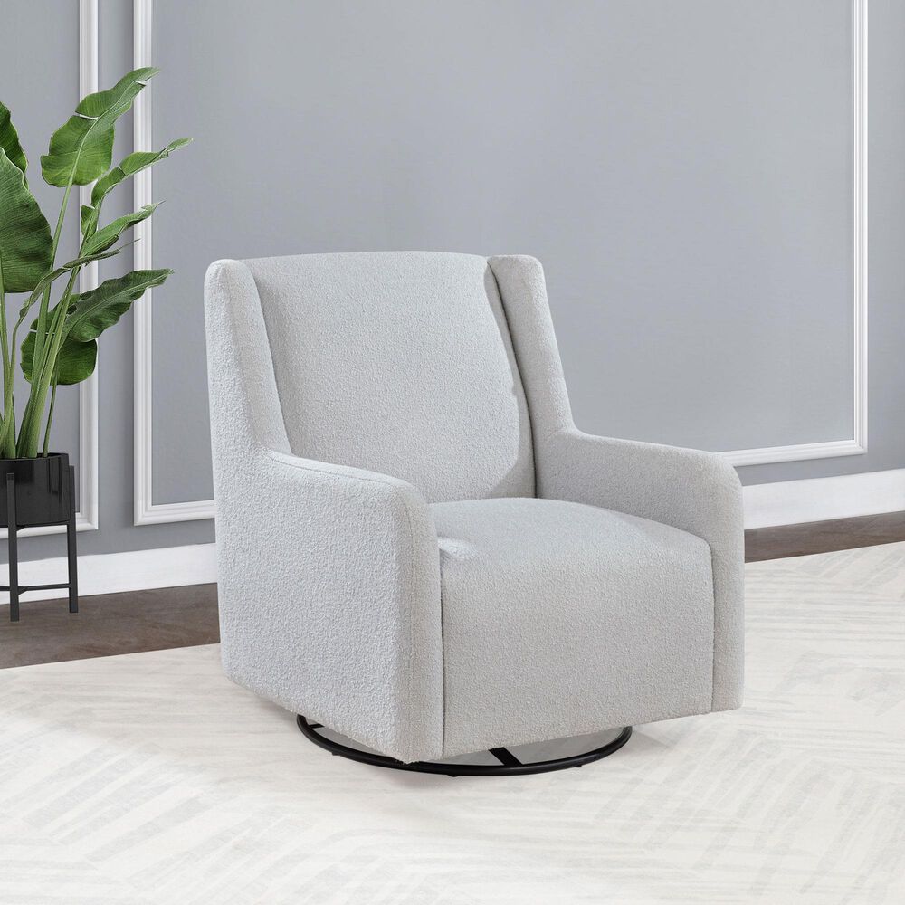 Coaster Serra Swivel Glider Chair in Dove Grey, , large