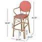 Hearth and Haven Outdoor Wicker French Barstool with Curved Design in Red (Set of 2), , large