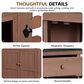 HOMLUX 41.9" Outdoor Extendable Kitchen Island in Brown, , large