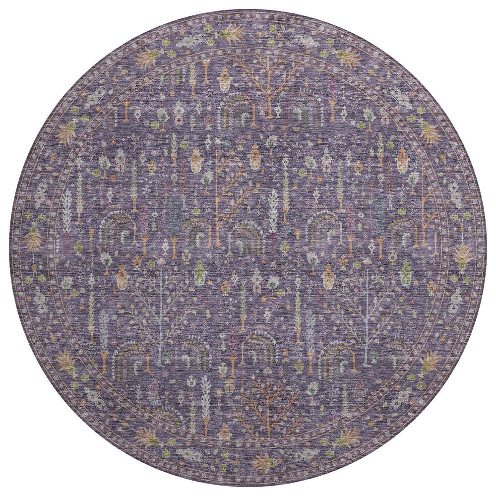 Dalyn Rug Company Hatay HY5 8" Round Eggplant Area Rug, , large