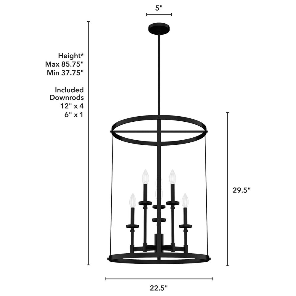 Hunter Briargrove Large Foyer Light in Matte Black, , large