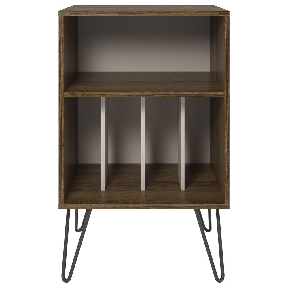 Novogratz Concord Turntable Stand In Brown Oak Gray And Black Nebraska Furniture Mart