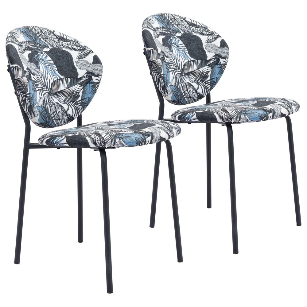 Zuo Modern Clyde Dining Side Chair in Multicolor/Black (Set of 2), , large