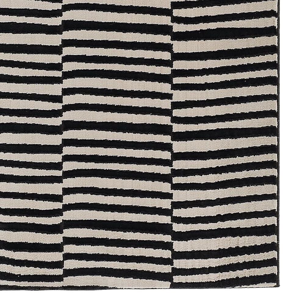 Momeni Xander Striped 4&#39; x 6&#39; Black Area Rug, , large