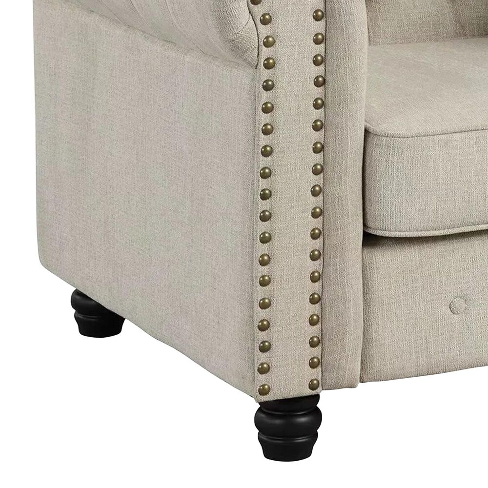 Morden Fort Chesterfield Accent Chair in Beige, , large