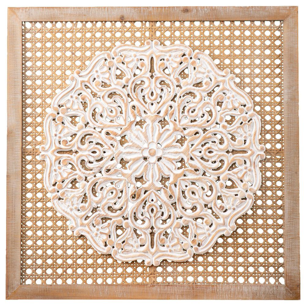 Southern Enterprises Heraldi Wall Decor Panel in Natural and Distressed White, , large