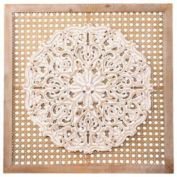 Southern Enterprises Heraldi Wall Decor Panel in Natural and Distressed White, , large