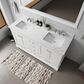 Lexora Home Dukes 60" Double Bathroom Vanity in White with 2 cm White Carrara Marble Top and Rectangular Sinks, , large