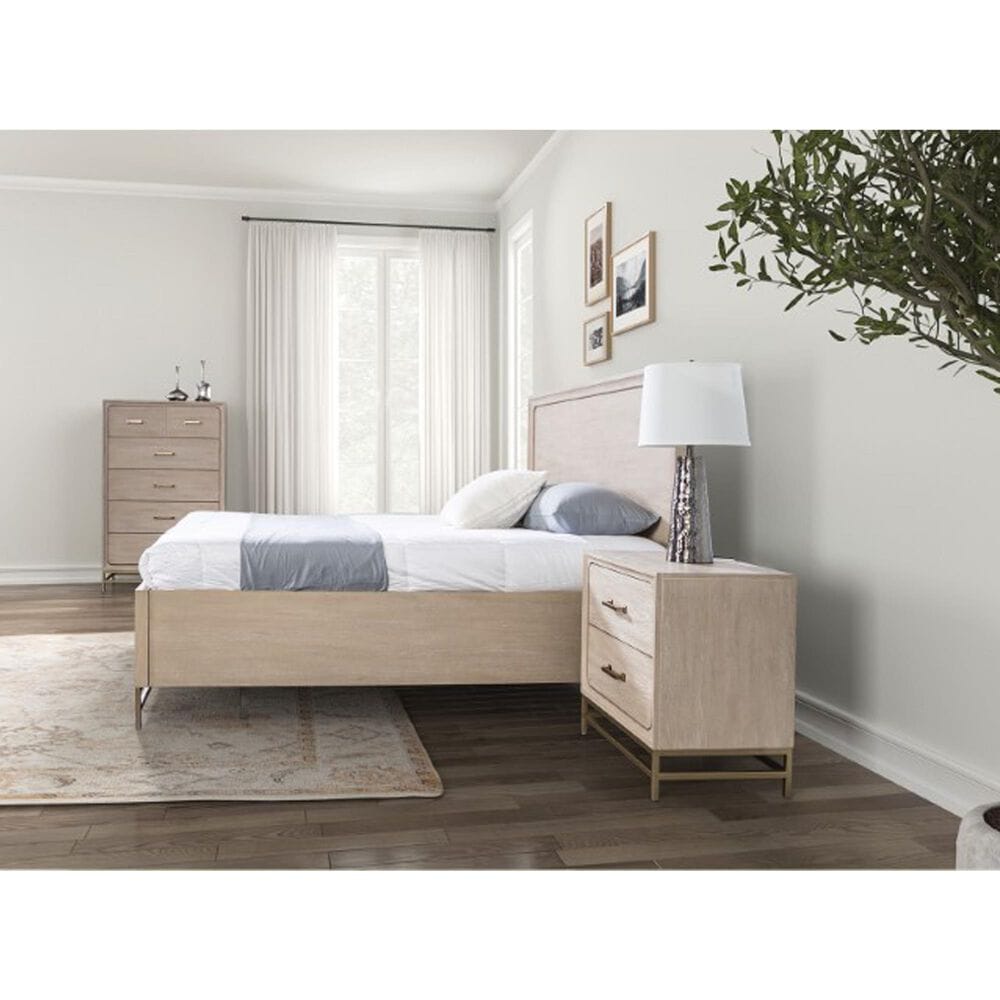 Furniture of America Sandnes Queen Platform Bed in Light Oak and Bronze, , large