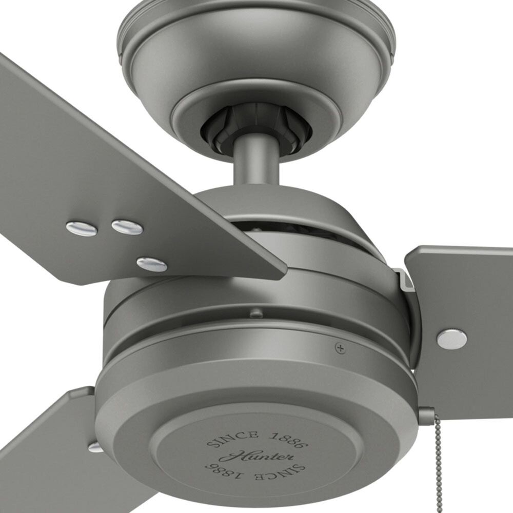 Hunter Cassisus 52&quot; Outdoor Ceiling Fan in Matte Silver, , large