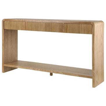 Hearth and Haven 3-Drawer Console Table with Open Shelf in Brown, , large