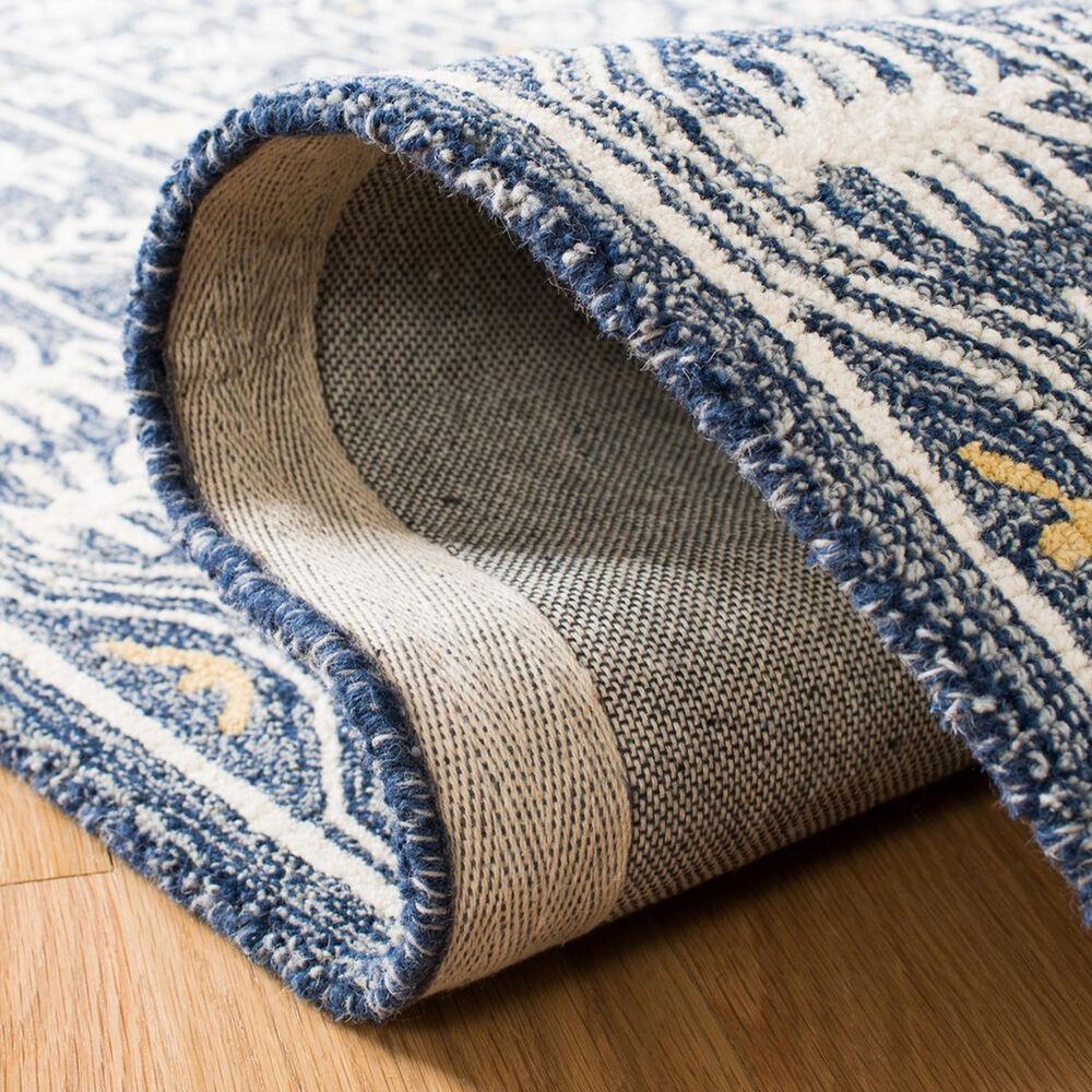 Safavieh Micro-Loop MLP619M 2&#39;3&quot; x 7&#39; Blue and Ivory Runner, , large