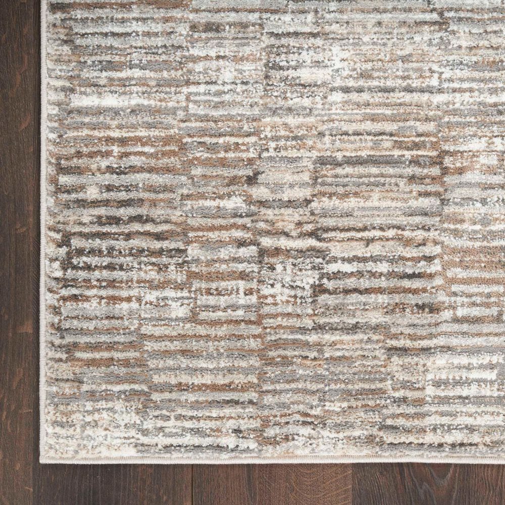 Nourison Sustainable Trends 2&#39;2&quot; x 7&#39;6&quot; Ivory and Mocha Runner, , large