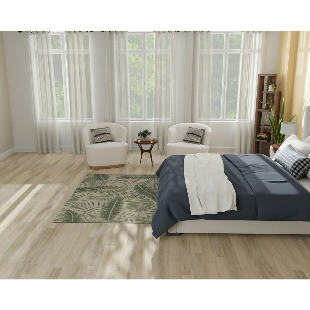 Nourison Garden Oasis GOA02 Ivory and Green 4&#39; x 6&#39; Indoor/Outdoor Area Rug, , large