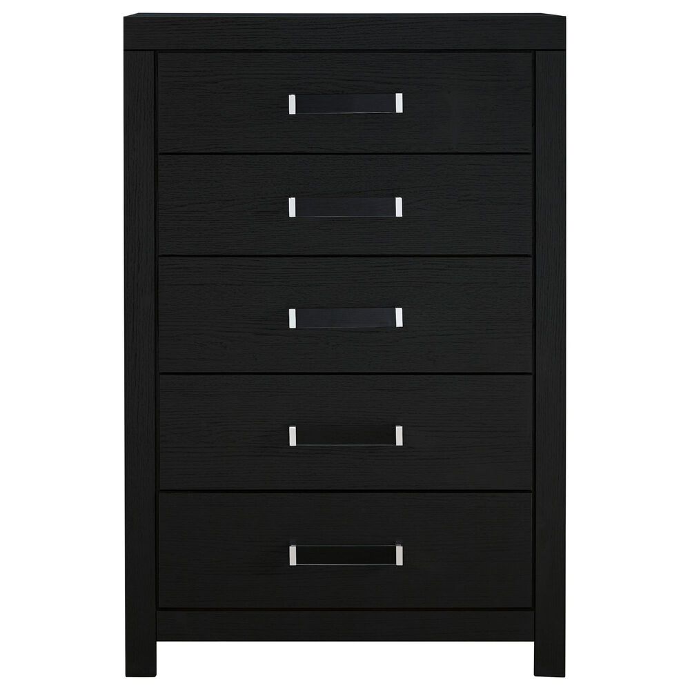Ashley Maeling 5 Piece King Panel Bedroom Set in Matte Black, , large