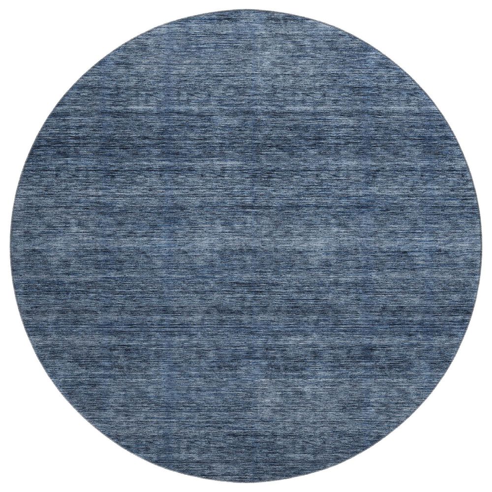 Dalyn Rug Company Soft Essentials Solid Navy 8" Round Indoor/Outdoor Area Rug, , large