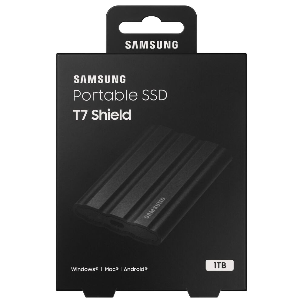 Samsung 2TB T7 Shield Portable External SSD in Black, , large
