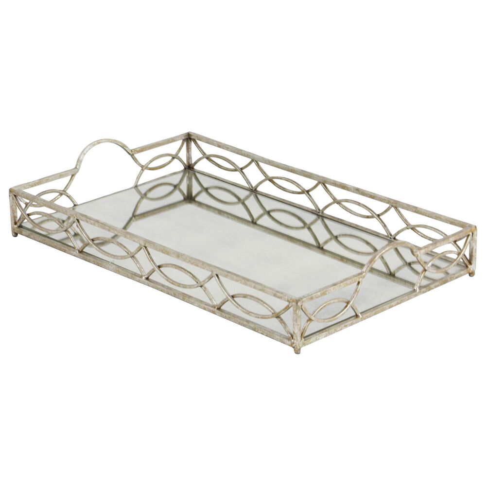 Maple and Jade Metal Glam Tray in Silver, , large