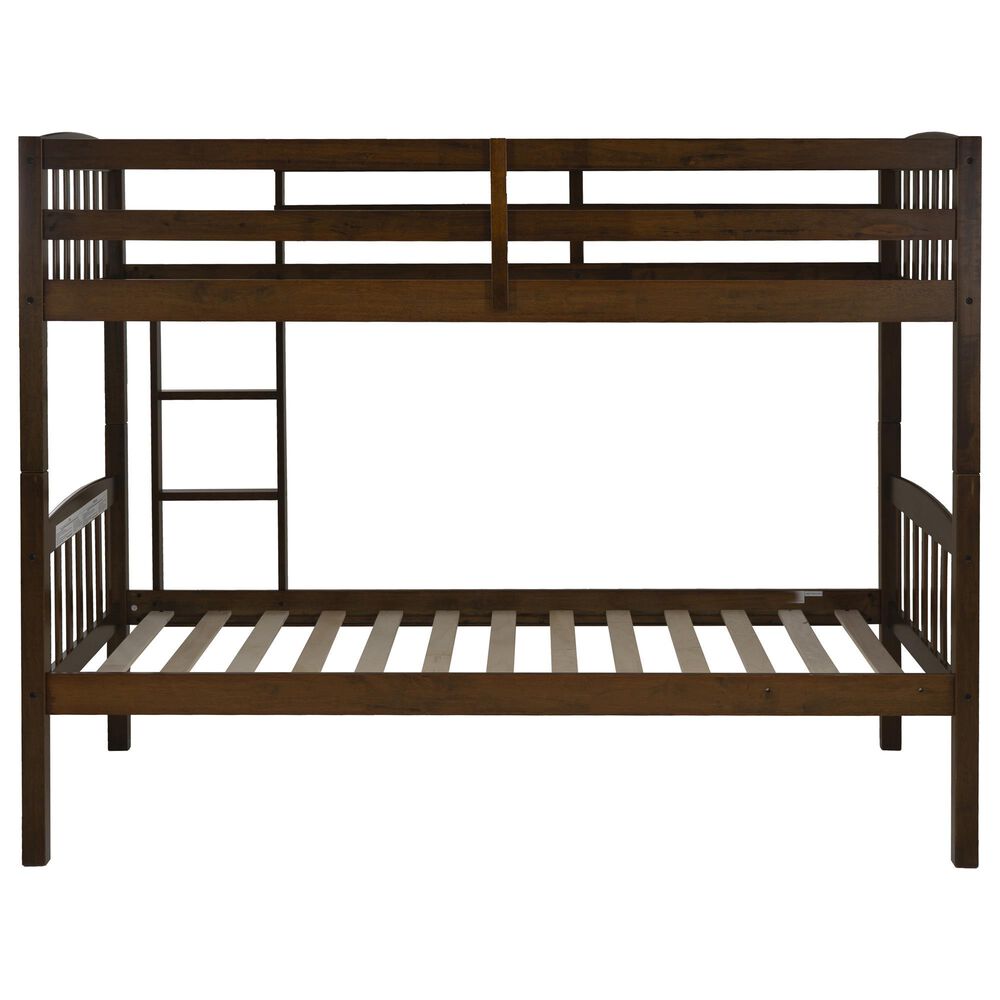 Linon Home Decor Perryton Twin Over Twin Bunk Bed in Warm Oak, , large