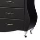 Baxton Studio Enzo 6-Drawer Dresser with Black Upholstered in Stainless Steel, , large