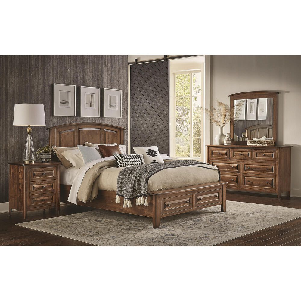 Archbold Furniture Company Carson 4-Piece Queen Storage Bedroom Set in Maple Bark, , large