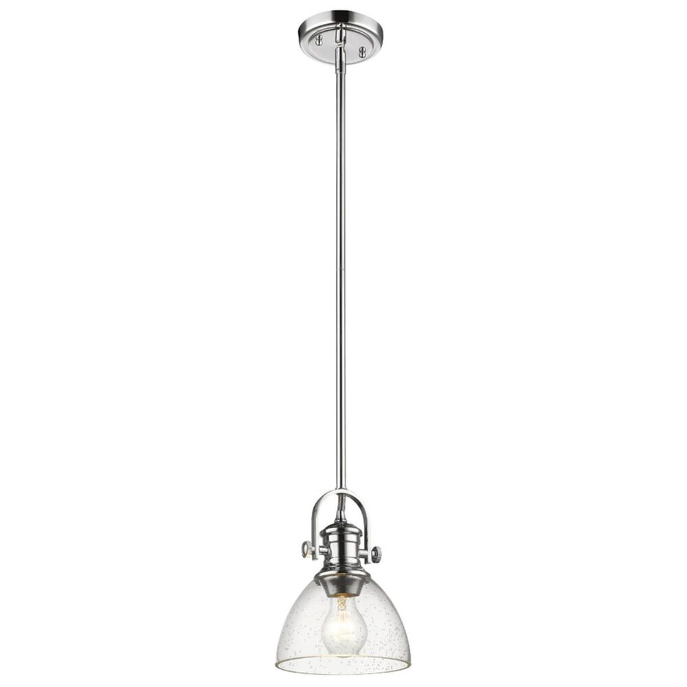 Golden Lighting Hines Mini Pendant in Chrome with Seeded Glass, , large