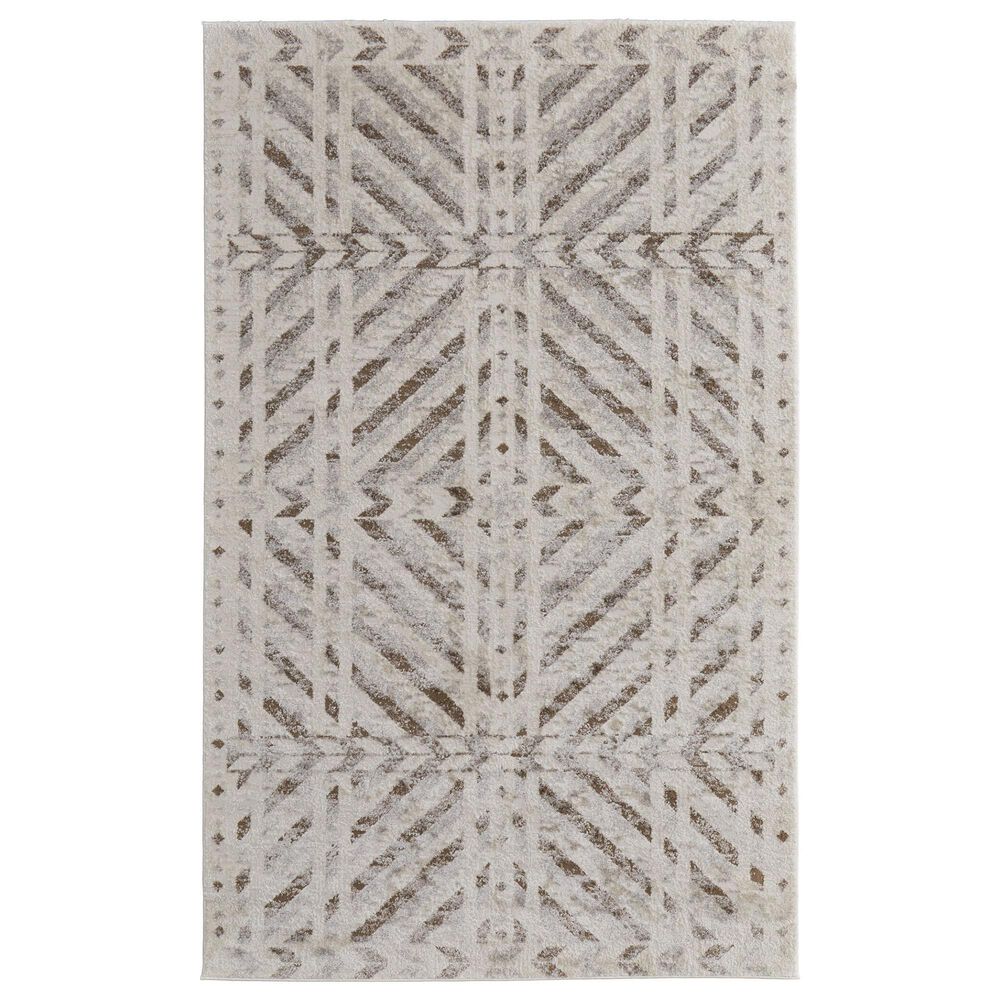 Feizy Vancouver 4" x 6" Beige and Brown Area Rug, , large